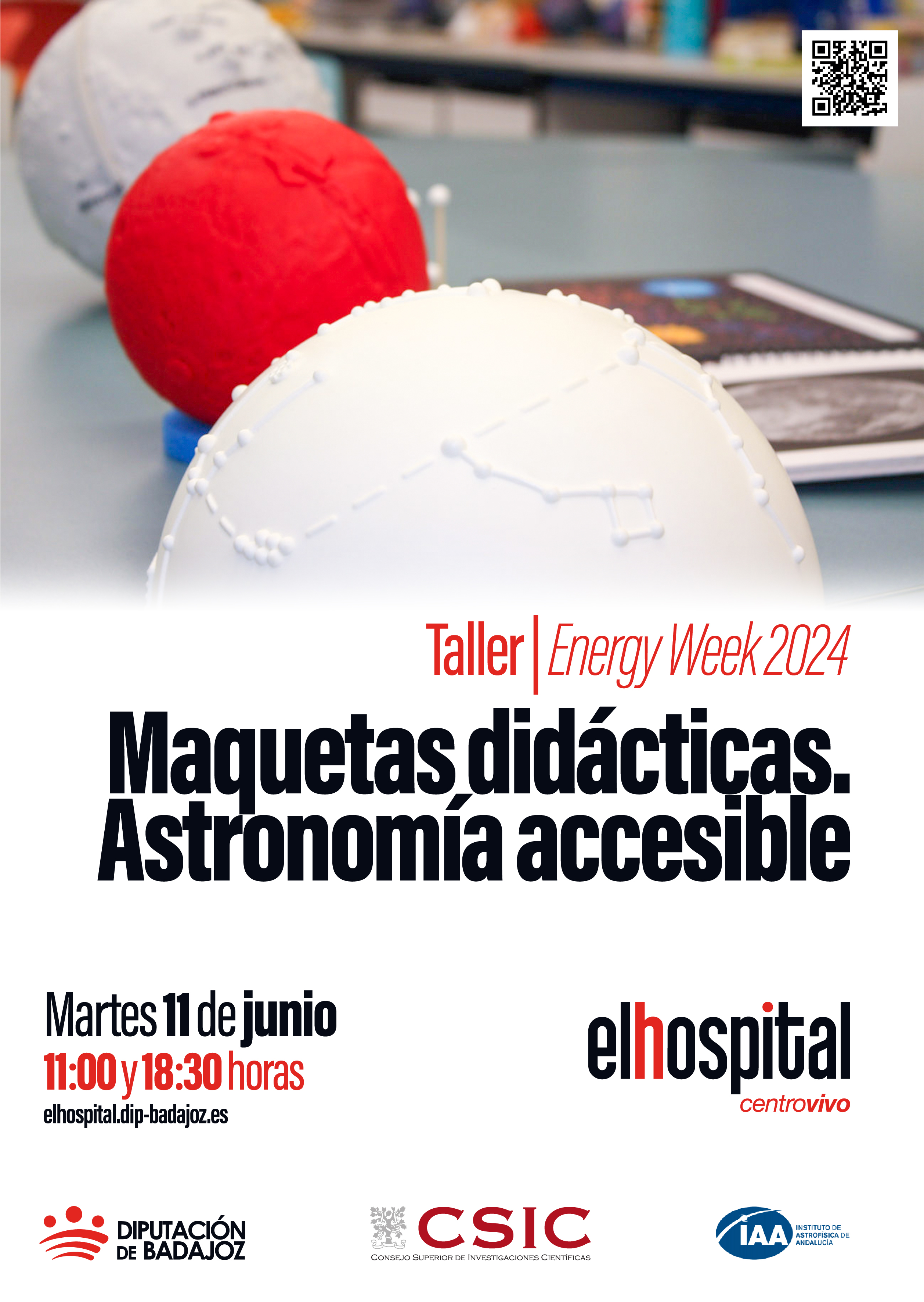 Cartel Talleres Astronomía Accesible Badajoz